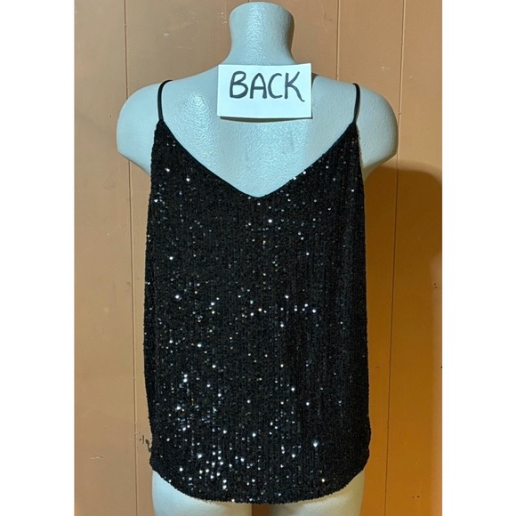 Calvin Klein Black Sequin Tank Top Cami S - Picture 3 of 9